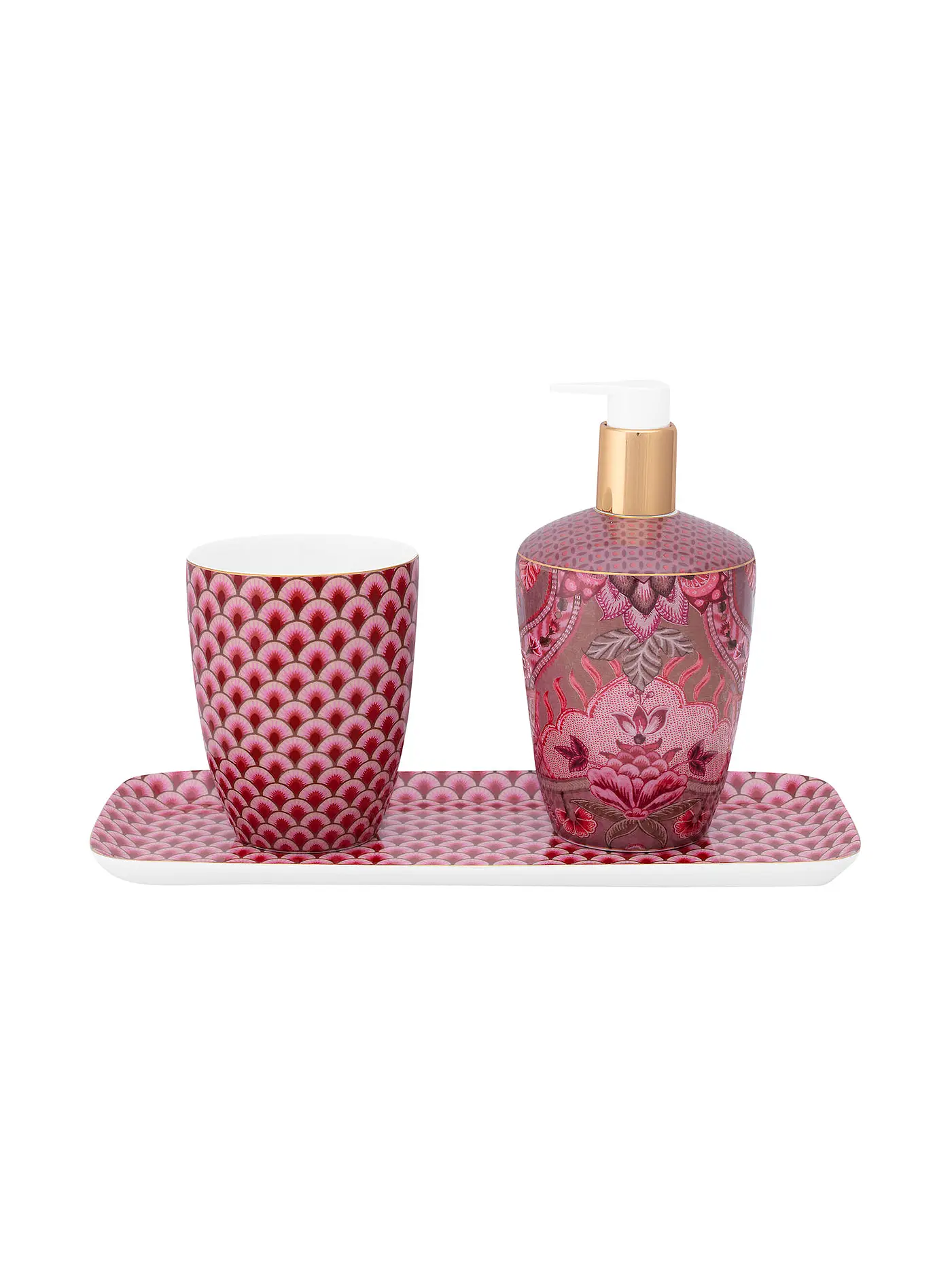 PIP STUDIO | Badaccessoires Set 3tlg Kyoto Festival Dark Pink | 